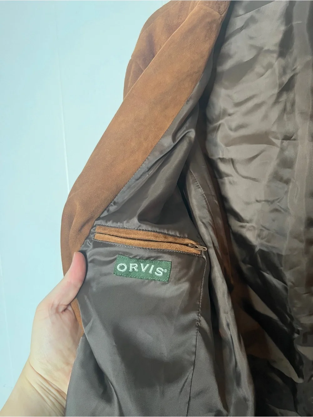 Orvis Classic Men's Brown Suede Blazer Jacket 2 Button Front Size 38